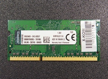 Pamięć RAM Kingston 4GB DDR3L KVR16LS11/4