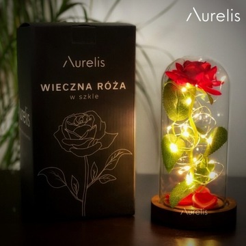 Aurelis Wieczna róża zamknieta w szkle prezent 