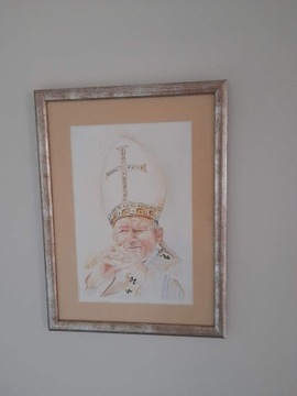 Akwarela Papież Jan Paweł II 