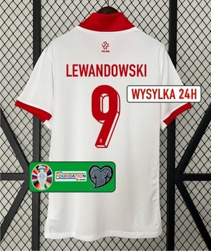 Koszulka reprezentacji Polski Euro 2024 LEWANDOWSKI 9 wysyłka 24 h