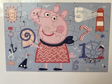Świnka Peppa pig puzzle magnetyczne cyferki ocean