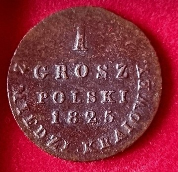 1 Grosz Polski z Miedzi Kraiowey 1825 r I.B. ładna