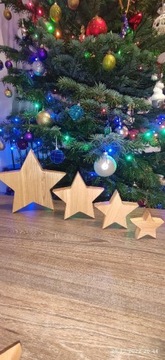 Gwiazdy  z drewna ,jesion ,dekor ,4 sztuki