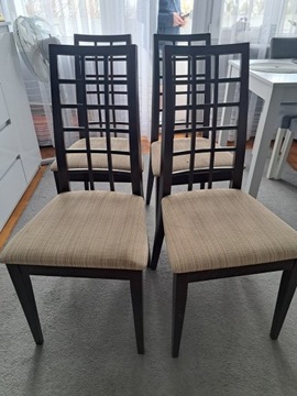 Krzesła 4 szt. drewniane brązowe 