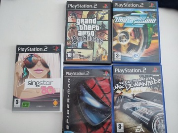 Zestaw gier PS2 GTA NFS Spiderman 