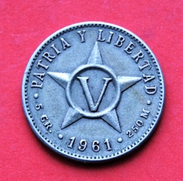 5  Centavos  1961 r  -   Kuba  stan !! 