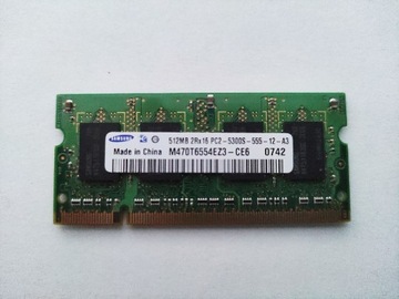 Pamięć RAM SO-DIMM 512MB Samsung DDR2 PC2-5300