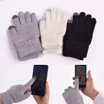 Rękawiczki zimowe do ekranów dotykowych 7 kolorów 