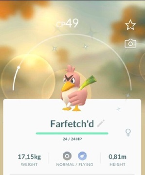 Shiny Farfetch'ed pokemon go