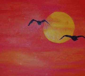 "Zachód słońca"- obraz akryle