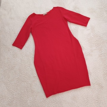 **czerwona markowa sukienka bawełna 95%  L/40