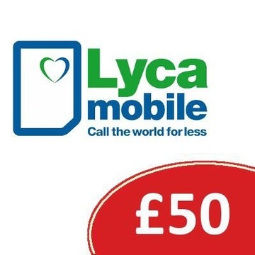 Doładowanie Lyca Mobile 50 GBP kod Anglia UK
