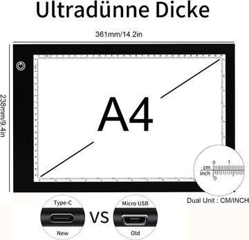 Tablica do kalkowania Podświetlana tablica A4