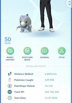 Konto Pokémon GO 50 lvl 2016