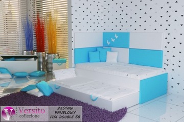 Wysuwane łóżko piętrowe,dziecięce,materace+panele 