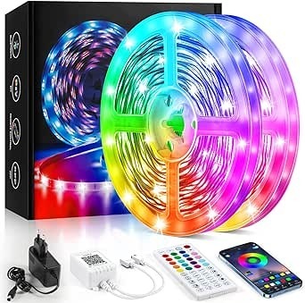 Lxyoug Taśma LED RGB 10 m, inteligentna taśma LED