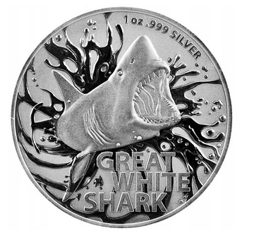 Great White Shark 2021 srebrna moneta 1oz