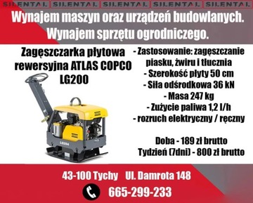 Wynajem zagęszczarki płytowej  ATLAS COPCO 