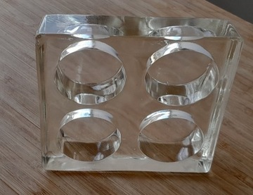 kwadratowy gruby szklany świecznik na 4 tealight