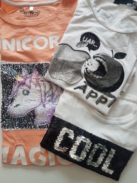 HIT! 3Koszulki-T-shirt magiczne cekiny Unicorn 168