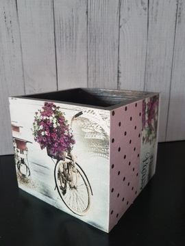 pudełko pojemnik decoupage