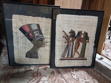 Dwa papirusy w ramie 41 x 50