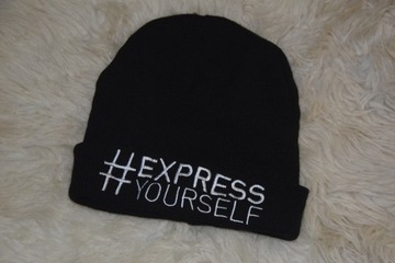 Czarna czapka beanie Express yourself