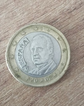 Moneta 1 Euro z roku 2002, Hiszpania, 