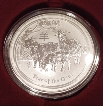 1 Dollar Lunar II Rok Kozy srebro 999 2015 rok.