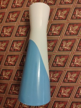 Ciekawy ceramiczny wazon biało-niebieski 