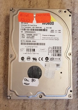 Dysk Twardy HDD IDE ATA WD800 80 GB 7200rpm