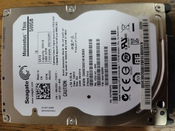 Elektronika dysk Seagate Momentus ThinkPad 500GB