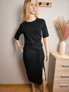 Sukienka czarna, basic elegancka, Zara, M/38