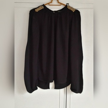 Nowa bluzka tunika Zara L 40 czarna czerń pagony