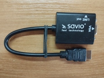 Adapter/przejściówka HDMI-VGA SAVIO
