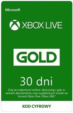 XBOX LIVE GOLD 1 MIESIĄC KOD 
