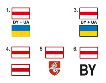 Naklejki flaga białoruska i ukraińska różne wzóry