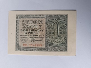 Banknot 1 złoty 1941st.2