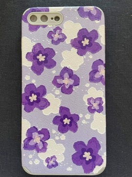 ETUI, CASE, OBUDOWA, iPhone 8plus,fioletowe kwiaty