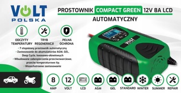 LCD Prostownik automatyczny 12V 8A akumulatorowy 