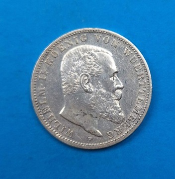 Wirtembergia 3 marki 1912, Wilhelm II, Ag 0,900