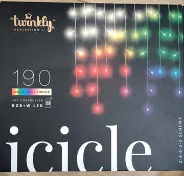 Lampki Twinkly Icicle 190 RGB+W