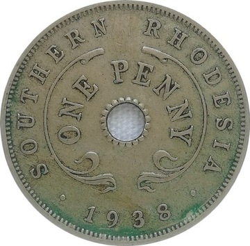 Rodezja Południowa 1 penny 1938, KM#8