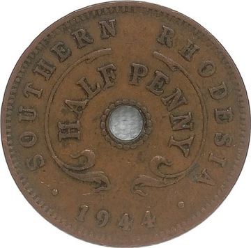 Rodezja Południowa 1/2 penny 1944, KM#14a