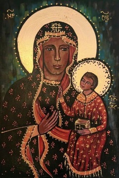 Ikona pisana Matki Boskiej Częstochowskiej 