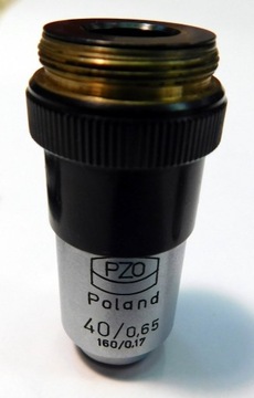 Obiektyw mikroskopowy  PZO Warszawa 40x