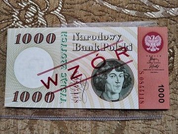 Banknot 1000 zł Kopernik 1965 wzór 
