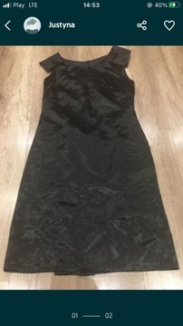 Czarna sukienka satynowa r.42
