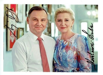 Autografy_pl Prezydent Andrzej DUDA z zoną 20x15cm