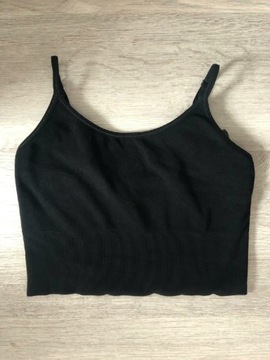 Top sportowy bezszwowy czarny fajny H&M Sport M/38